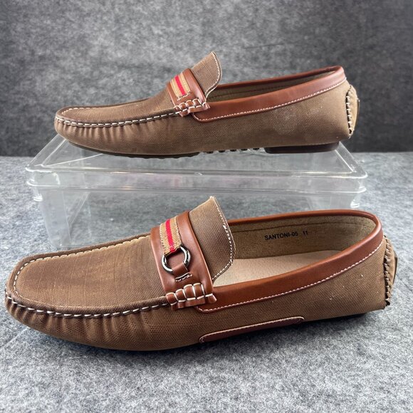 Mens 11 Bruno Marc Brown Driving Loafers Casual Comfy Slip-On Shoes Rubber Soles - Picture 5 of 10